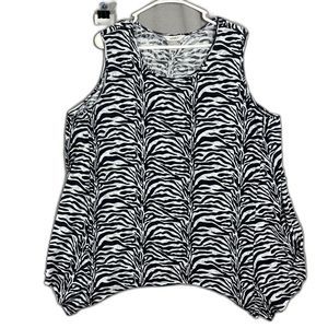CJ Banks Womens Pullover Tank Zebra Sleeveless Top Plus Size 2X